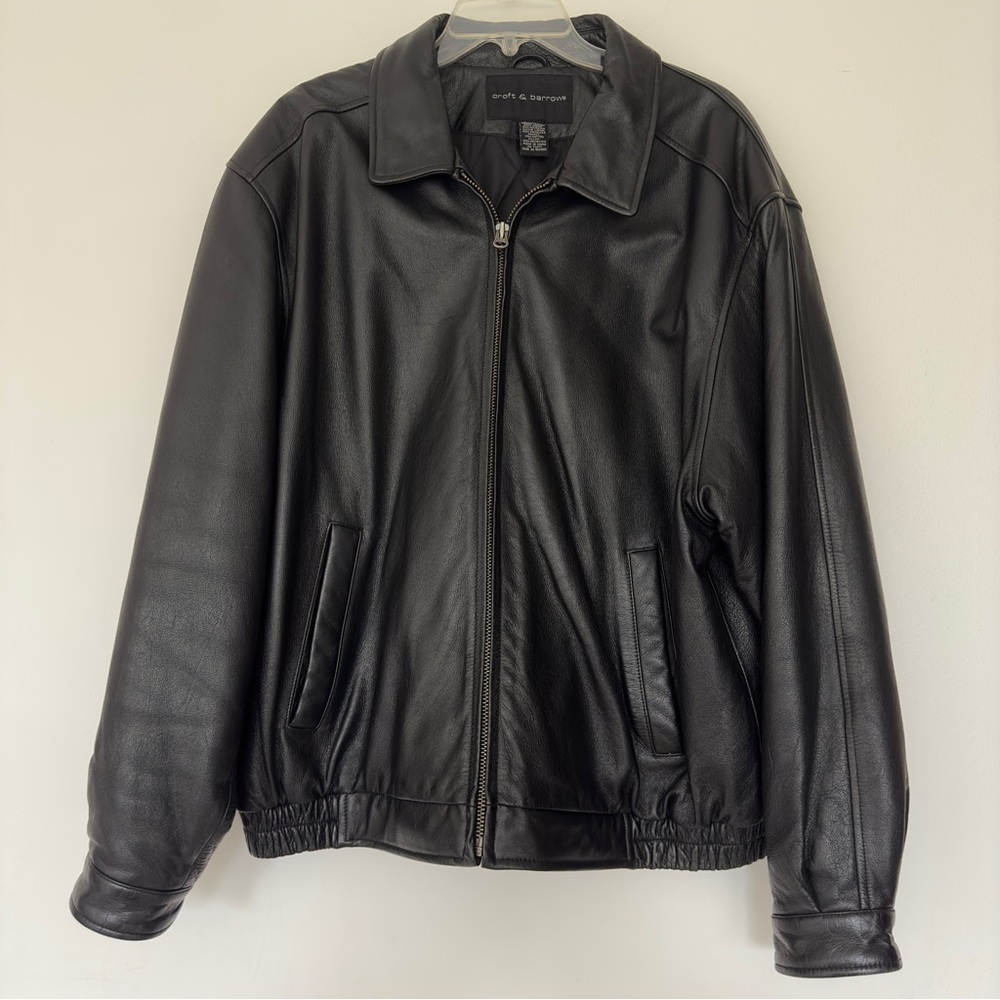 Croft & Barrow Men’s Black Genuine Leather Jacket Size L